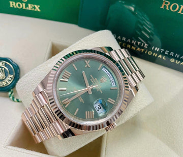 UNWORN 2024 Rolex 228235 Day-Date 40 18KT Rose Gold OLIVE DIAL