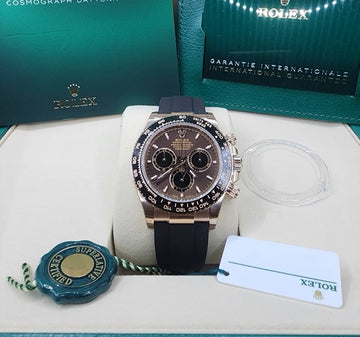 Rolex Cosmograph Daytona 40mm Everose Gold Chocolate Black Dial Cerachrom Bezel Oysterflex Bracelet - 126515LN - 2025