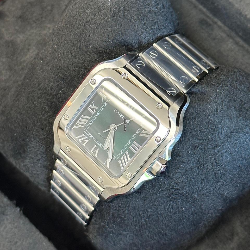 Cartier Santos NEW 2024 Santos de Cartier medium model SMOKEY GREEN DIAL WSSA0061