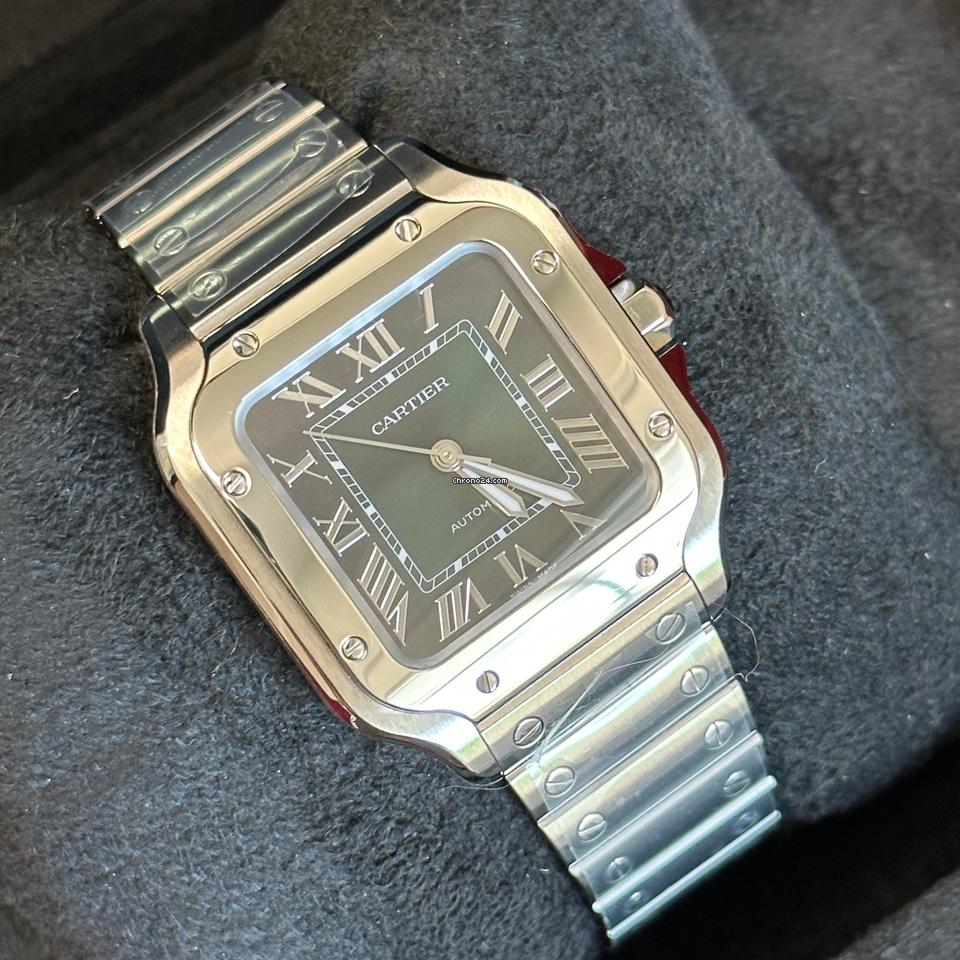 Cartier Santos NEW 2024 Santos de Cartier medium model SMOKEY GREEN DIAL WSSA0061