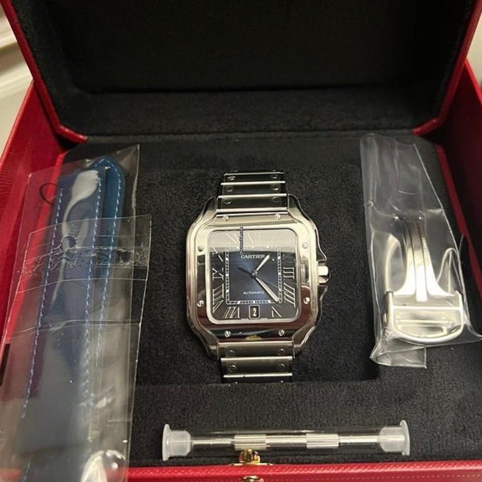 Cartier Santos NEW 2024 Santos De Cartier LARGE BLUE DIAL WSSA0030