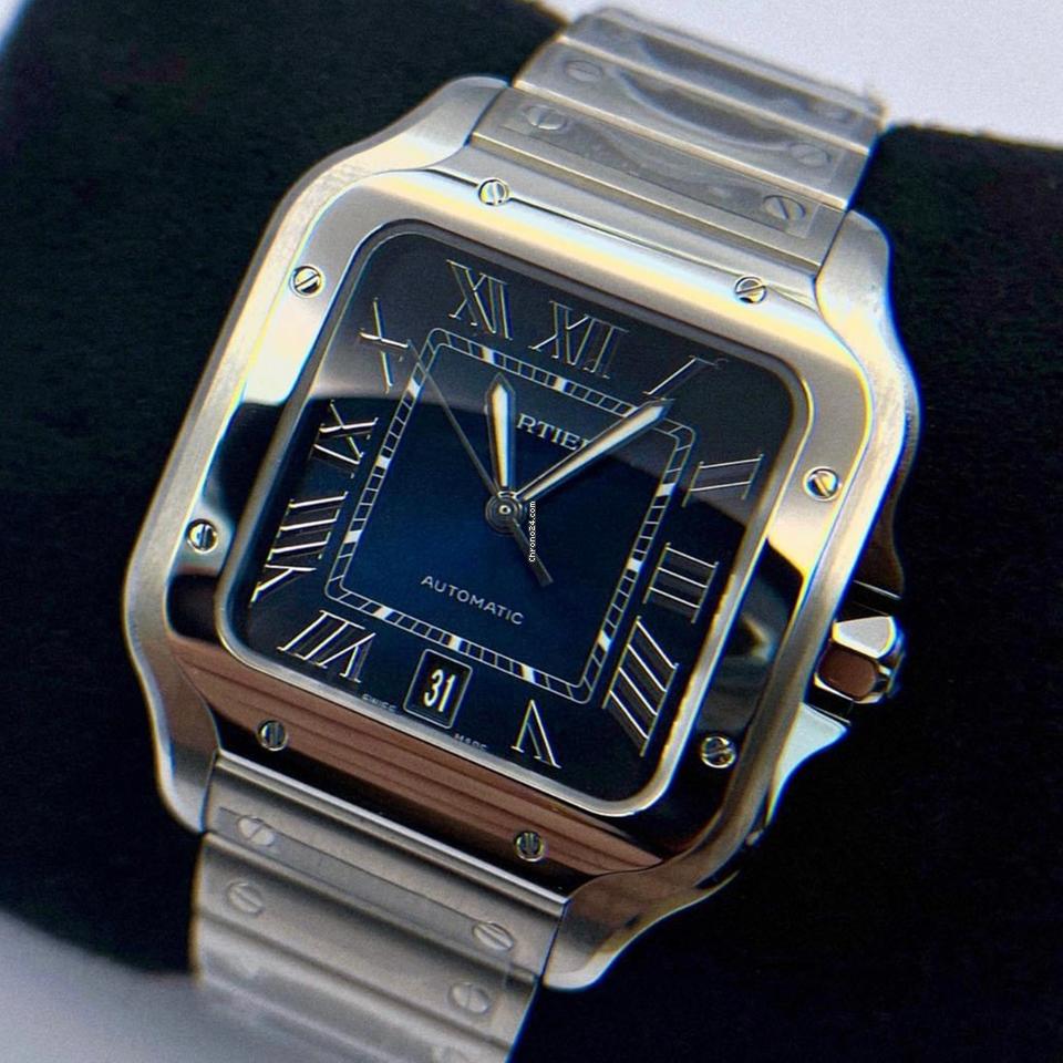 Cartier Santos NEW 2024 Santos De Cartier LARGE BLUE DIAL WSSA0030