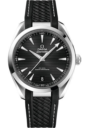 Omega Aqua Terra 150M Co-Axial Master Chronometer Watch - 41 mm Steel Case - Black Dial - Black Structured Rubber Strap - 220.12.41.21.01.001 - product image 1 of 1