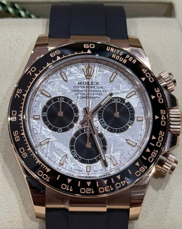 Rolex Cosmograph Daytona 40mm Everose Gold Meteorite Black Dial Cerachrom Bezel Oysterflex Bracelet - 126515LN - 2025
