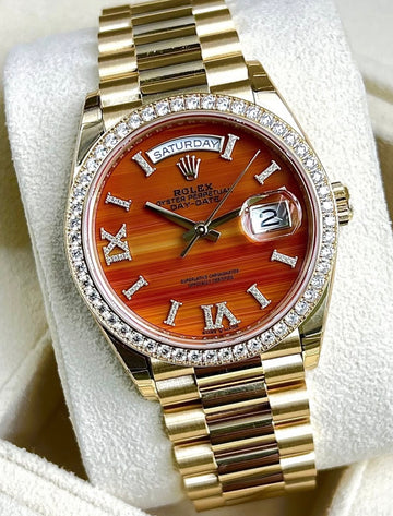 Rolex Day-Date 36 UNWORN 2025 Day-Date 36 CARNELIAN FACTORY BEZEL