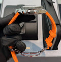 Vacheron Constantin Overseas Dual Time 7930V/210T-H075 crown and pusher profile with orange strap
