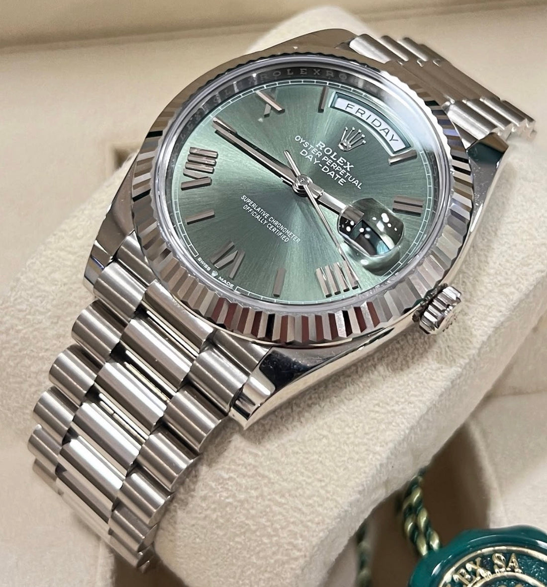 Rolex Day-Date 40 OLIVE DIAL 228239 UNWORN 2025