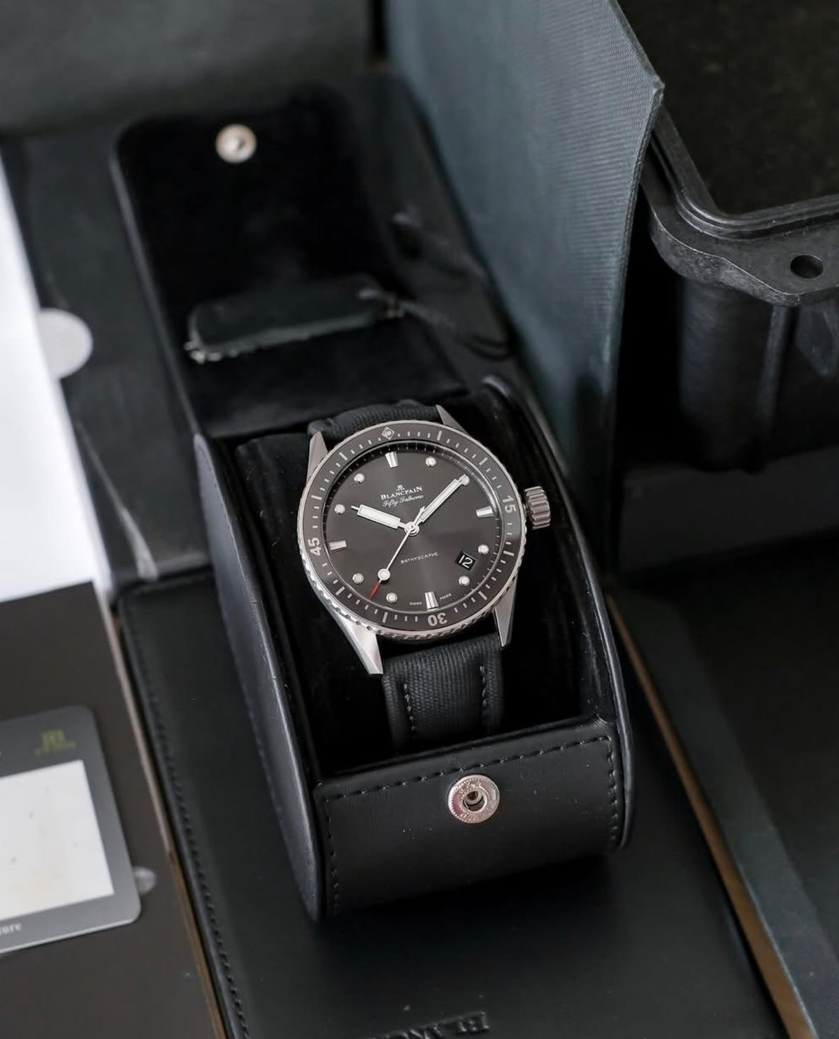 Blancpain watch 5000-1110-B52A — watch and black fabric strap in presentation case