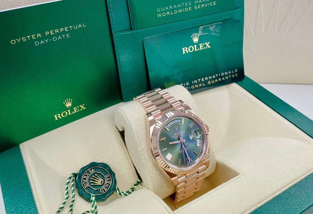 UNWORN 2024 Rolex 228235 Day-Date 40 18KT Rose Gold OLIVE DIAL