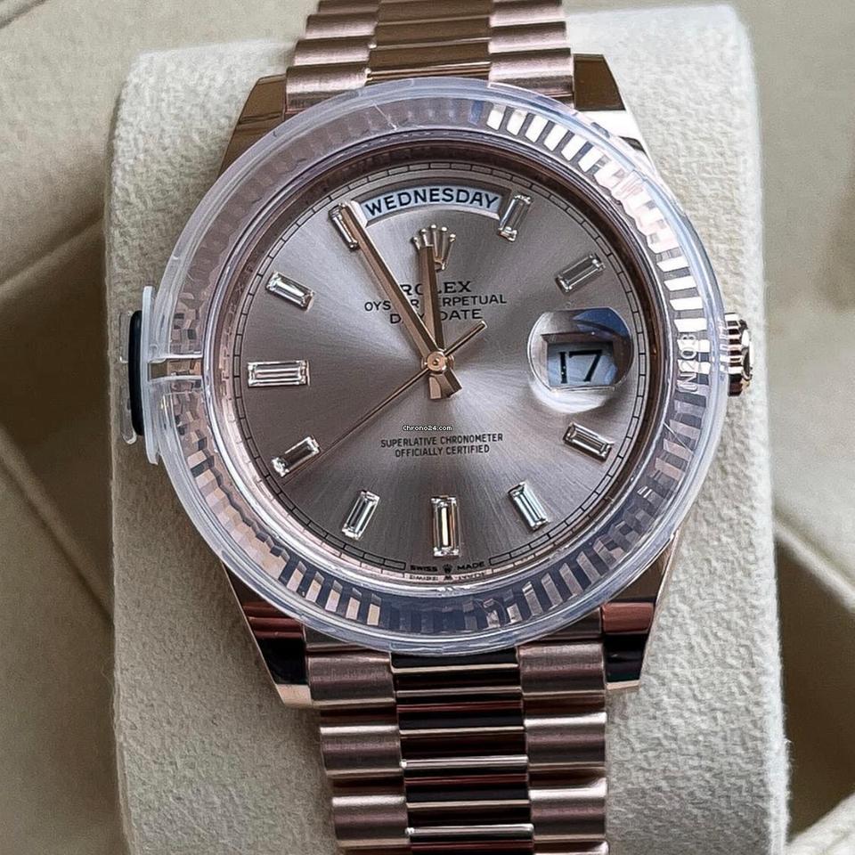 Rolex Day-Date 40 NEW 2024 Day-Date 40 SUNDUST BAGUETTE DIAMOND