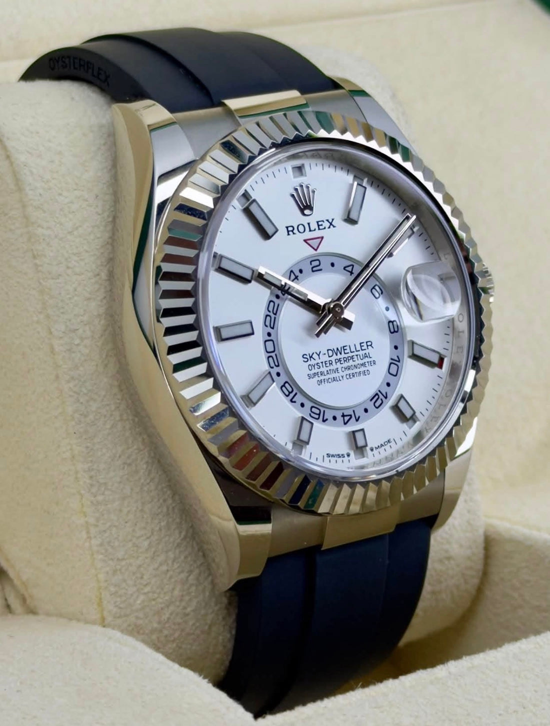 Rolex Sky-Dweller White Dial Oysterflex 2025 18KT White Gold 42 336239