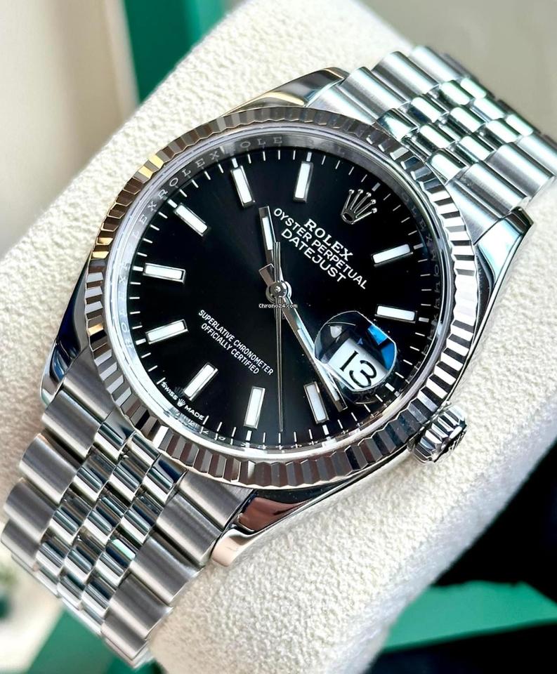 Rolex Datejust 36 Black Dial Jubilee