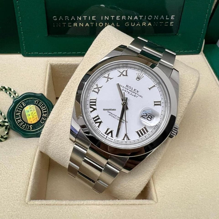 Rolex Datejust 41 White Roman Dial Oyster 126300 Unworn 2026