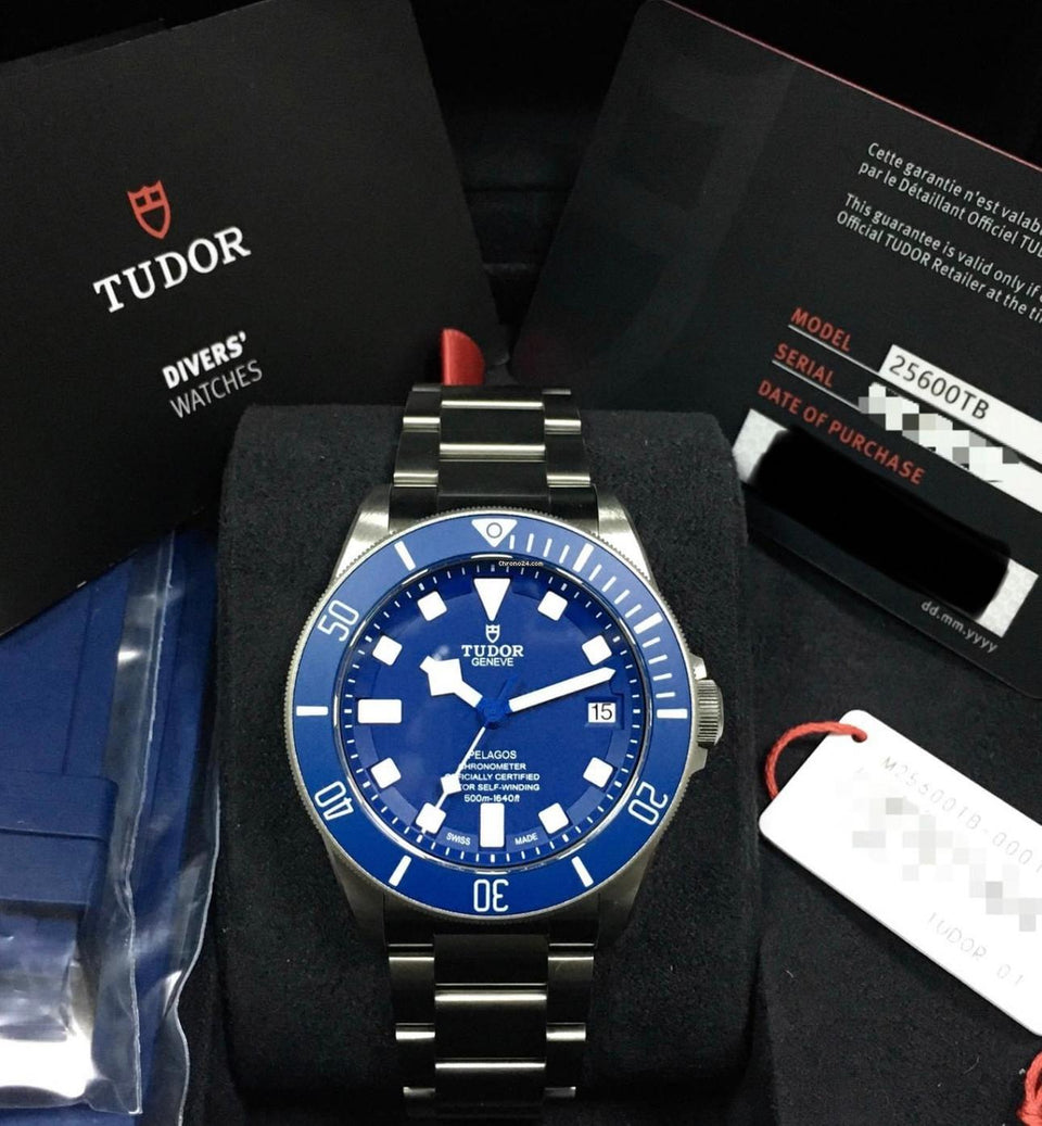 Tudor Pelagos M25600TB-0001 blue dial and ceramic bezel on titanium bracelet