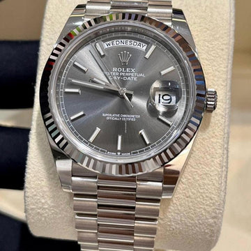 Rolex Day-Date 40 NEW 2023 Day-Date 40 WHITE GOLD SLATE
