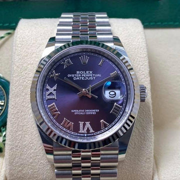 Rolex Datejust 36 NEW 2024 Datejust 36 AUBERGINE Diamond Vi iX Dial 126334