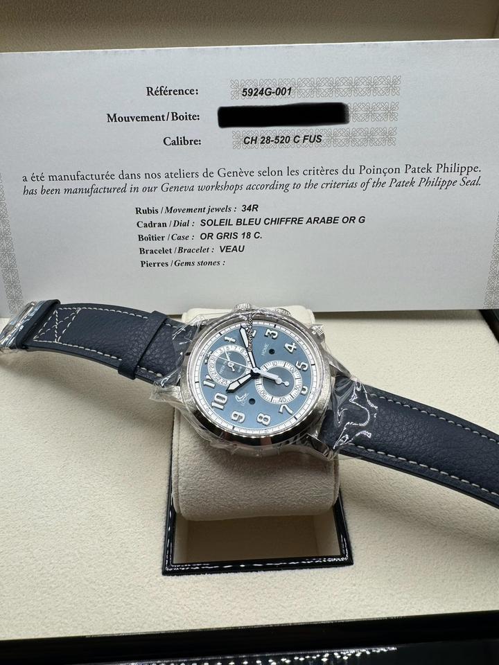 Patek Philippe UNWORN 2024 5924G 18KT WHITE GOLD BLUE DIAL