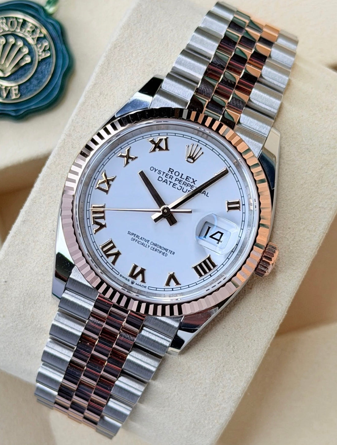 Rolex Datejust 36 WHITE ROMAN JUBILEE Rose Gold 126231 UNWORN 2026