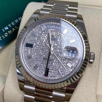 Rolex Day-Date 40 FACTORY PAVE DIAMOND UNWORN 2025