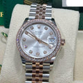 Rolex Datejust 31 Silver Diamond Dial Factory Diamond Bezel 278381RBR