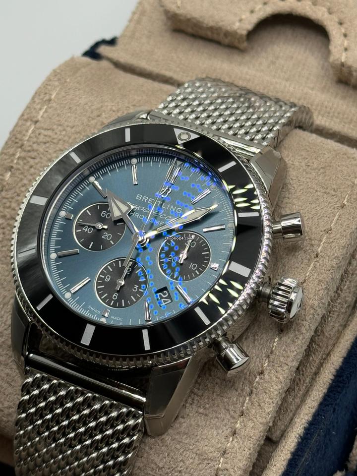 Breitling Superocean Heritage II Chronograph NEW 2024 Superocean Heritage II B01 Chronograph 44 BLACKEYE BLUE