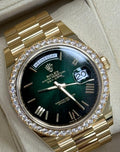 Rolex Day-Date 40 NEW RELEASE Day-Date 40 OMBRÉ GREEN DIAL FACTORY BEZEL