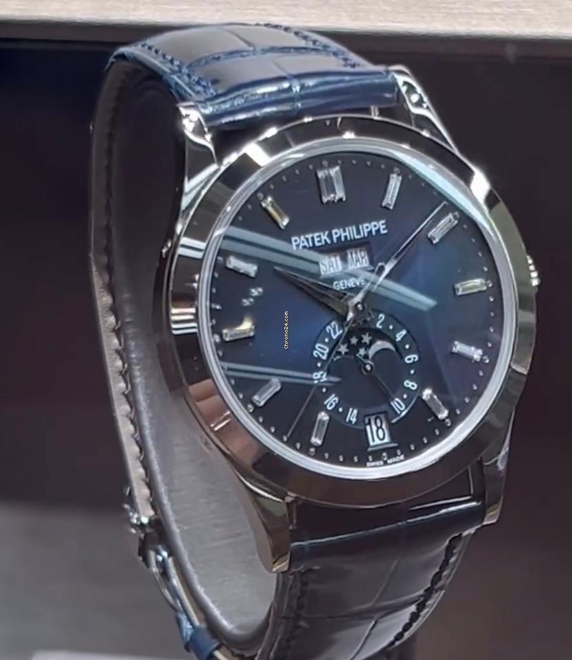 Patek Philippe Annual Calendar NEW FOR 2024 5396G 18KT WHITE GOLD BLUE DIAL BAGUETTES 5396G-017