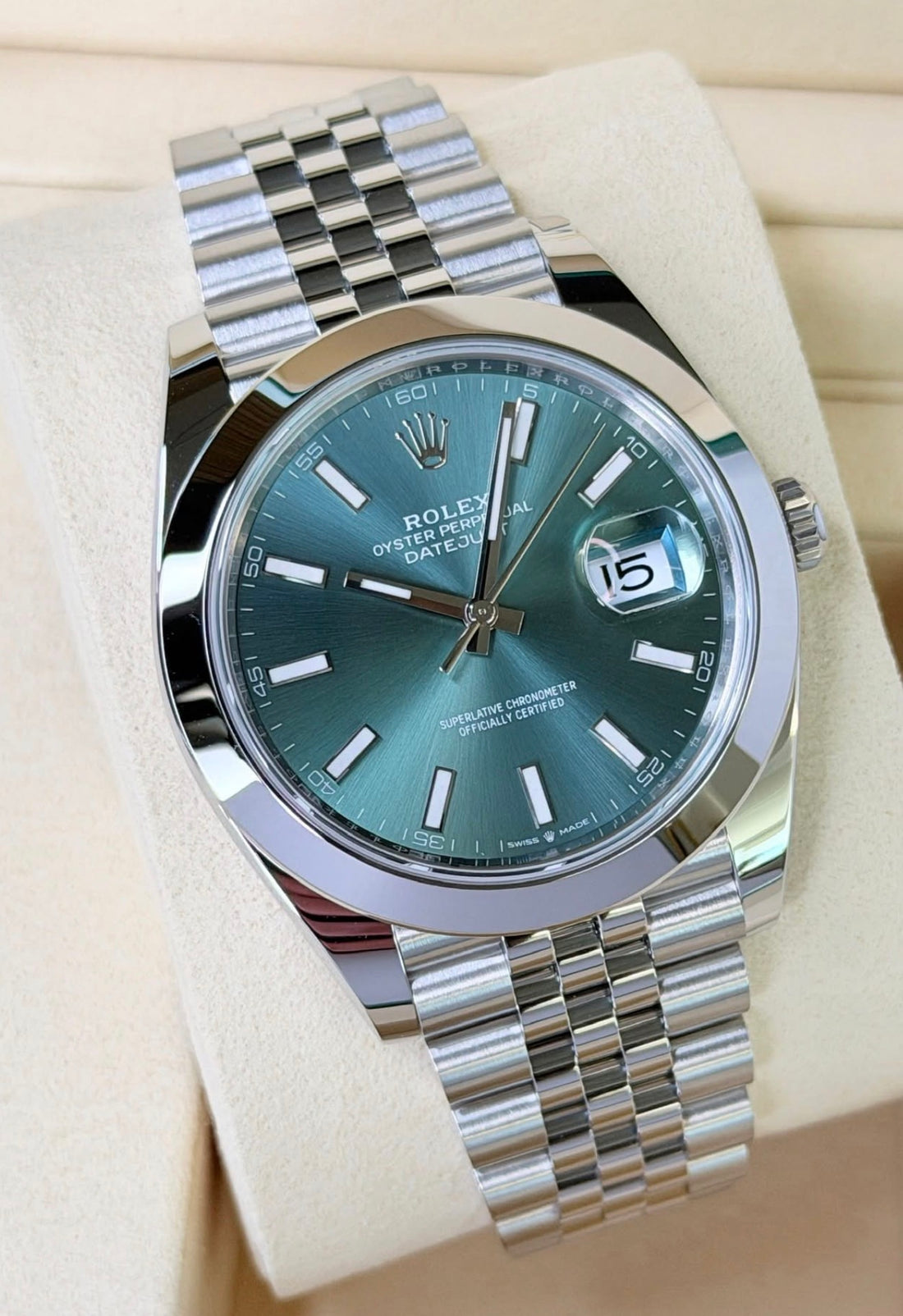 Rolex Datejust 41 Mint Green Dial Jubilee 126300 Unworn 2026