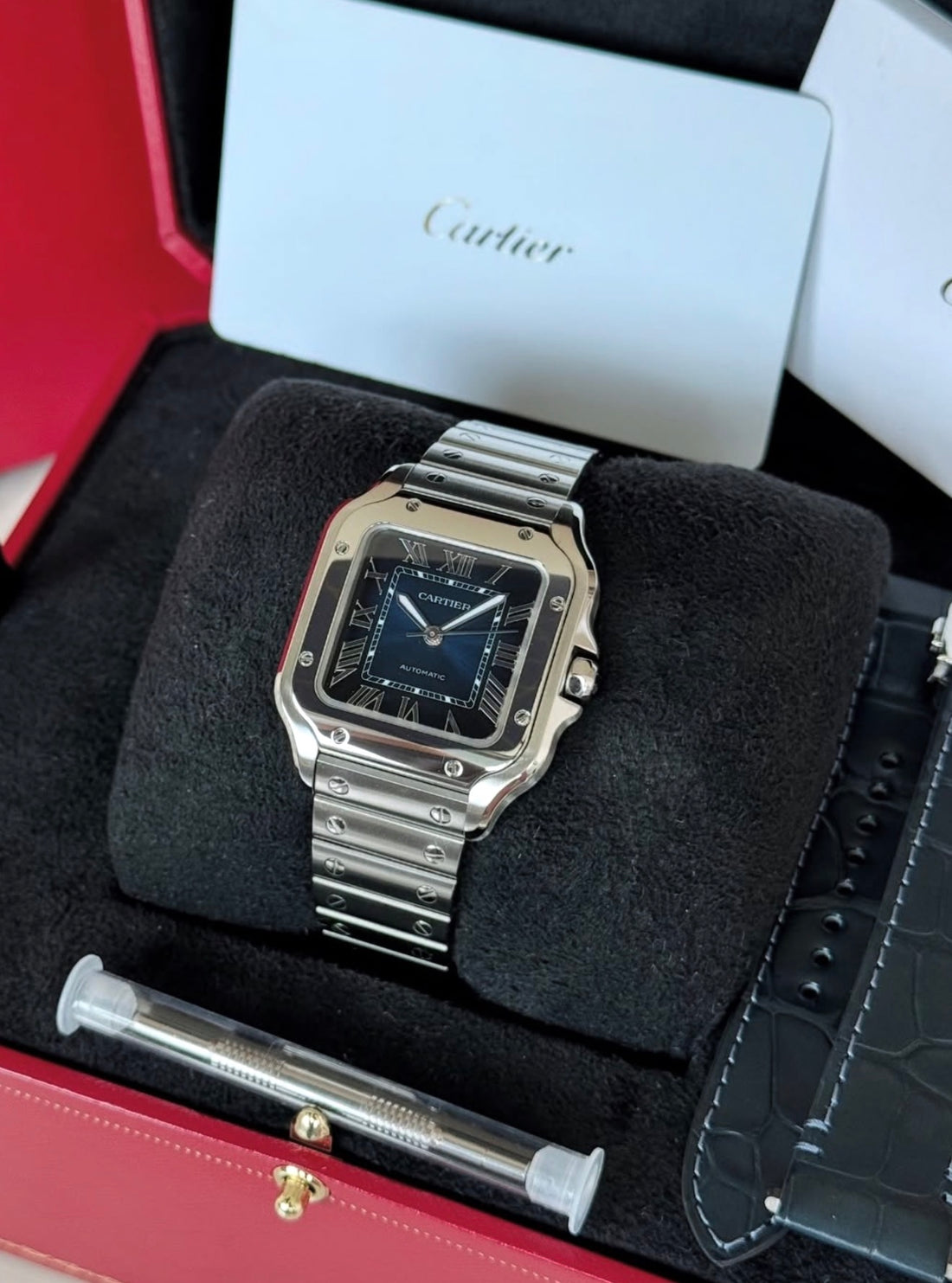 Cartier Santos de Cartier Medium blue dial WSSA0063, alternate product view 2 of 4