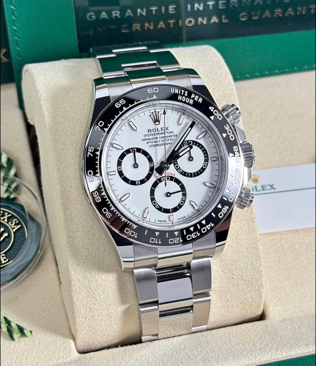 Rolex Daytona 40 Panda White Dial on Oyster Bracelet 126500 New 2026