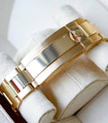 Rolex Submariner Date reference 126618LB yellow-gold Oyster bracelet and Oysterlock clasp close-up
