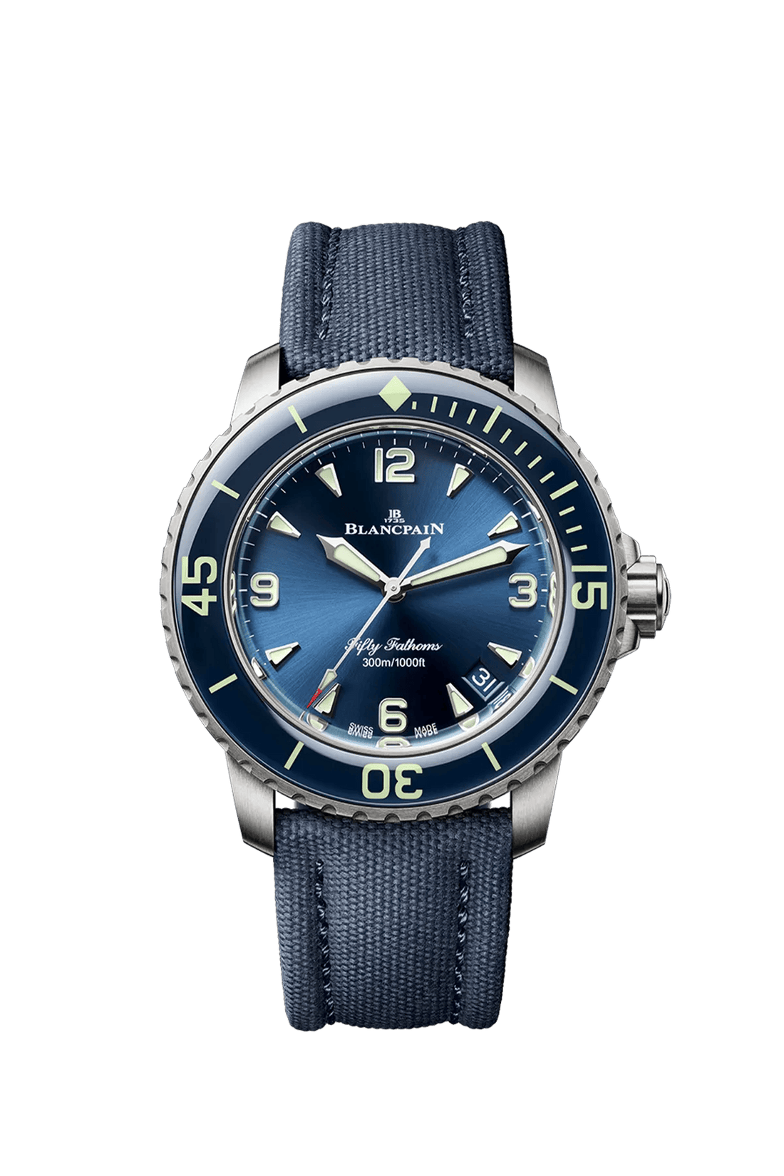 Blancpain Fifty Fathoms Automatique blue dial reference 5010-12B40-O52A front view