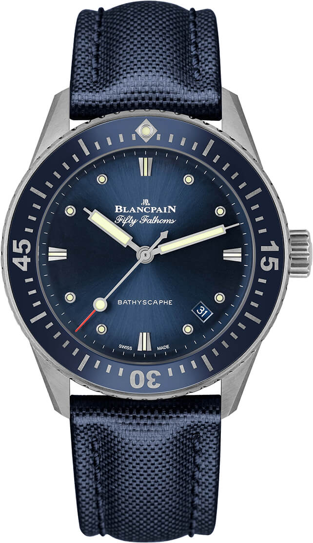 Blancpain Fifty Fathoms Bathyscaphe 38mm Blue Sail-Canvas Men's Watch - 5100 1140 O52A - product image 1 of 1