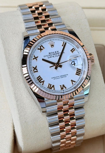 Rolex Datejust 36 WHITE ROMAN JUBILEE Rose Gold 126231 UNWORN 2026