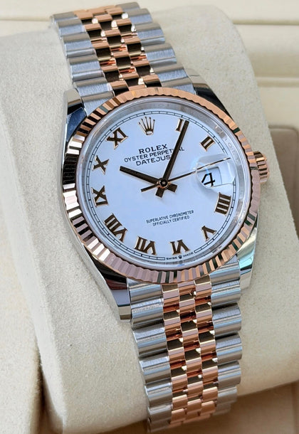 Rolex Datejust 36 White Roman Dial Jubilee Bracelet 126231