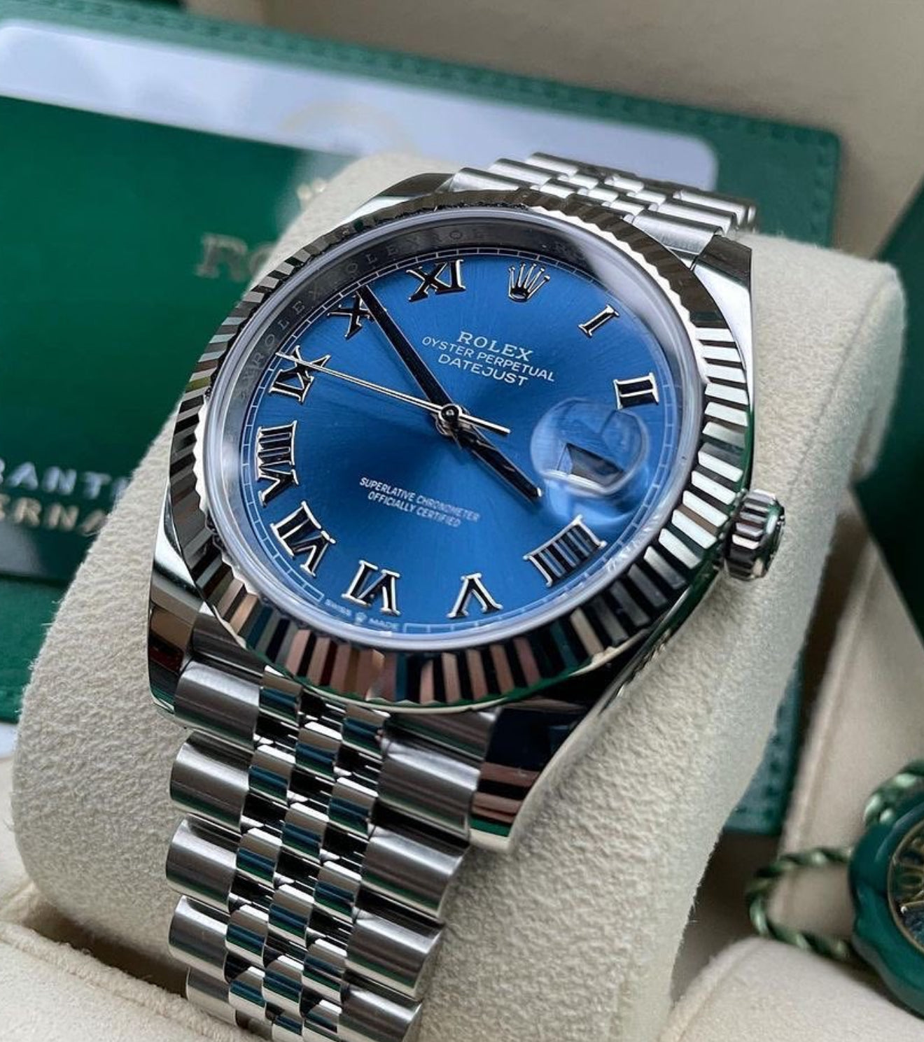 Rolex Datejust 41 NEW 2024 Datejust 41 AZZURRO BLUE ROMAN JUBILEE 126334
