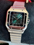 Cartier Santos de Cartier Medium green dial WSSA0061, front product view