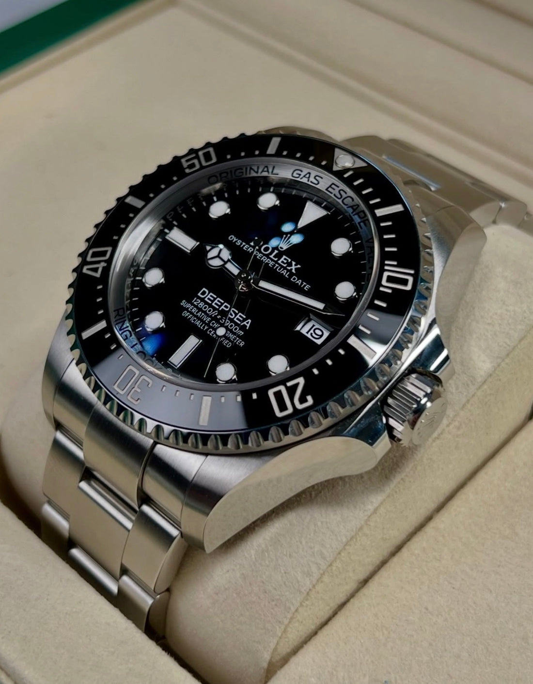 Rolex Deepsea 136660 with black dial, three-quarter view
