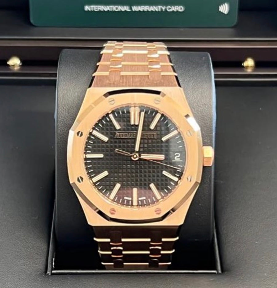 Audemars Piguet Royal Oak Selfwinding 15510OR black dial in pink gold