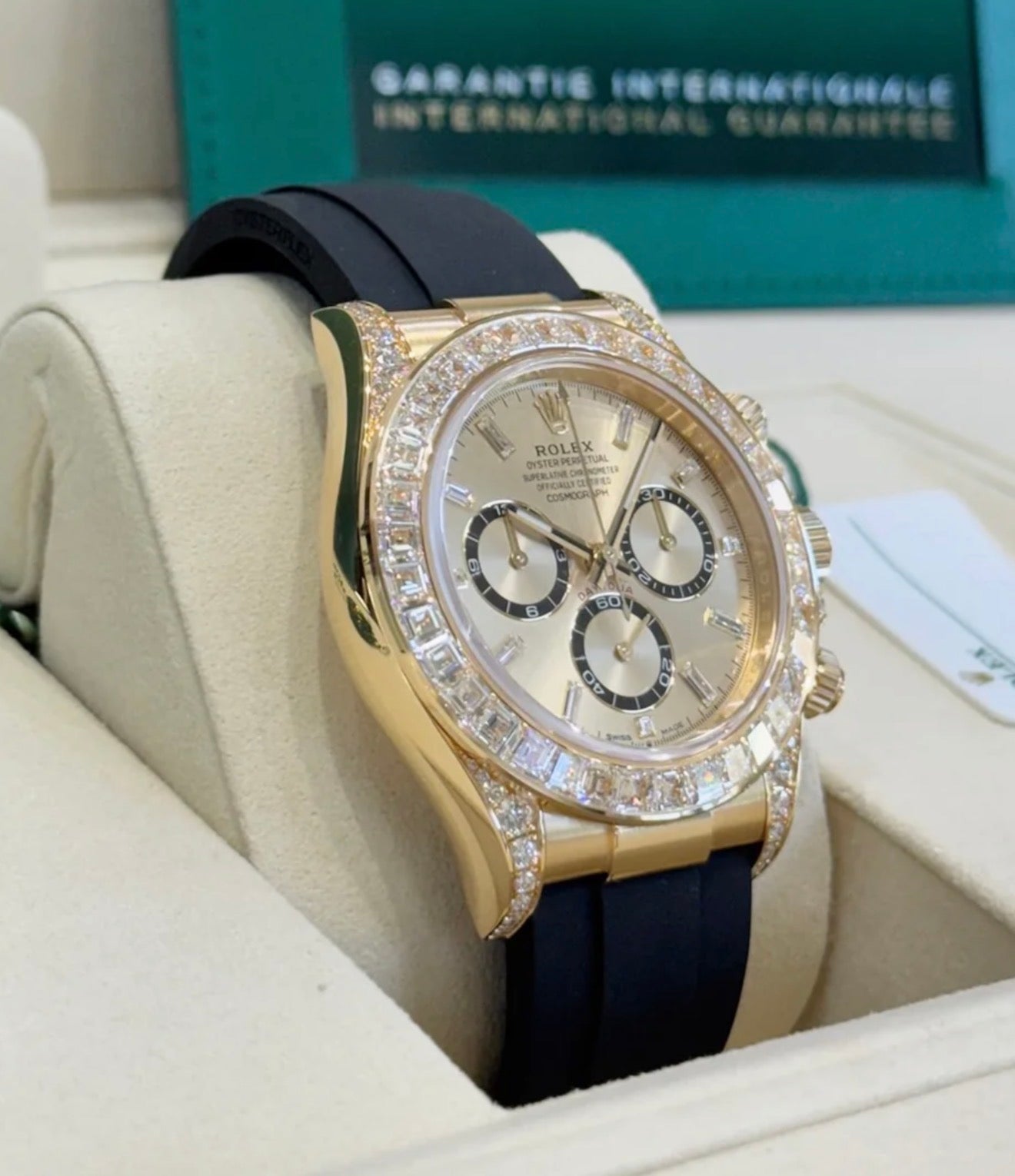 Rolex Cosmograph Daytona 126538TBR yellow gold golden diamond-set dial Oysterflex