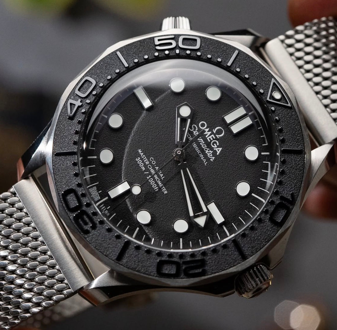 Omega Seamaster Diver 300M Spectre Edition 42 mm — Black Dial Steel Mesh Bracelet 210.30.42.20.01.023