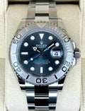 Rolex Yacht-Master 40 ref. 126622 with slate dial, platinum bezel and Oyster bracelet, close straight-on front view