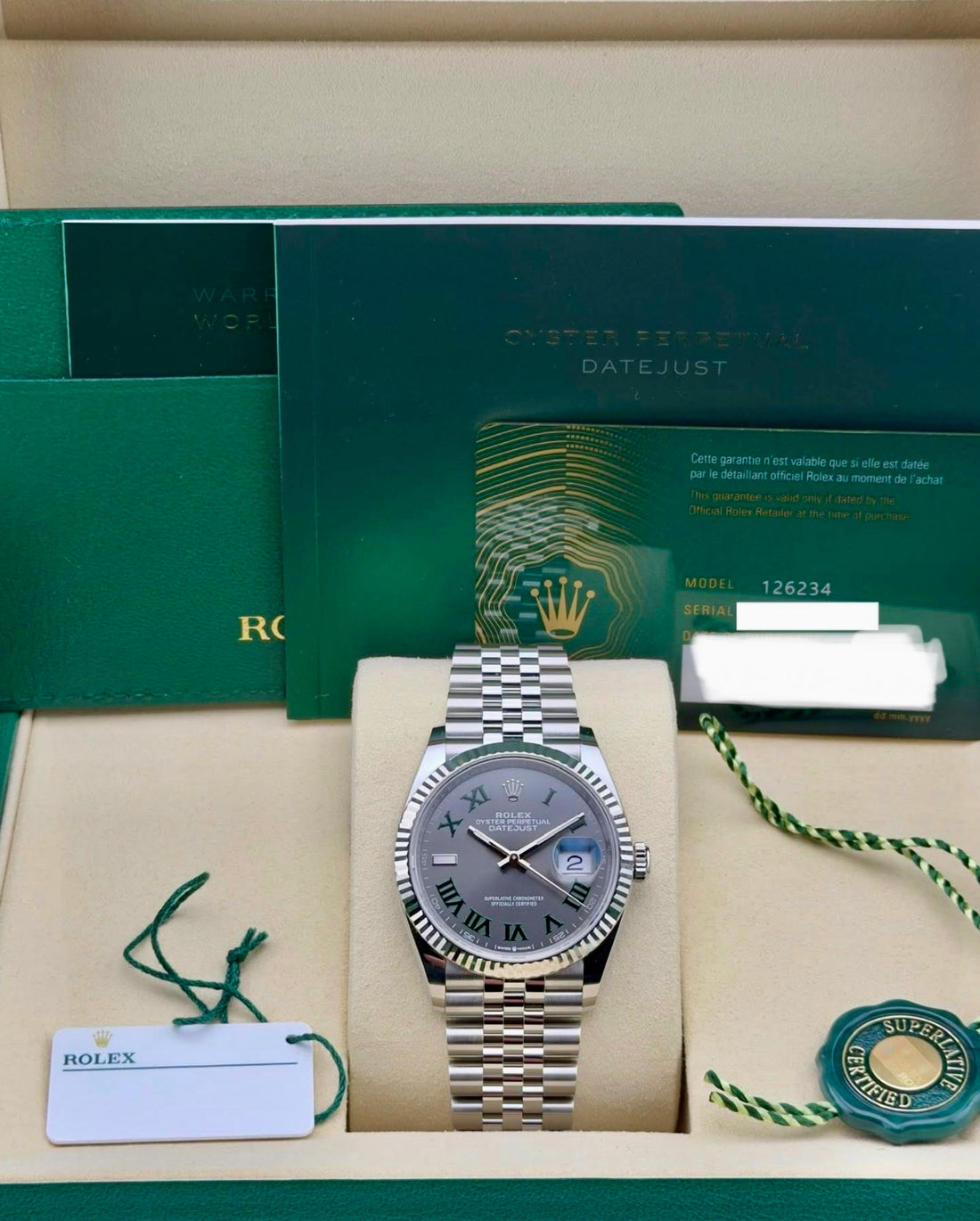 Rolex Datejust 36 WIMBLEDON Jubilee 126234 UNWORN 2026
