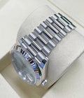 Rolex Day-Date 40 228236 fluted bezel, crown and President bracelet detail