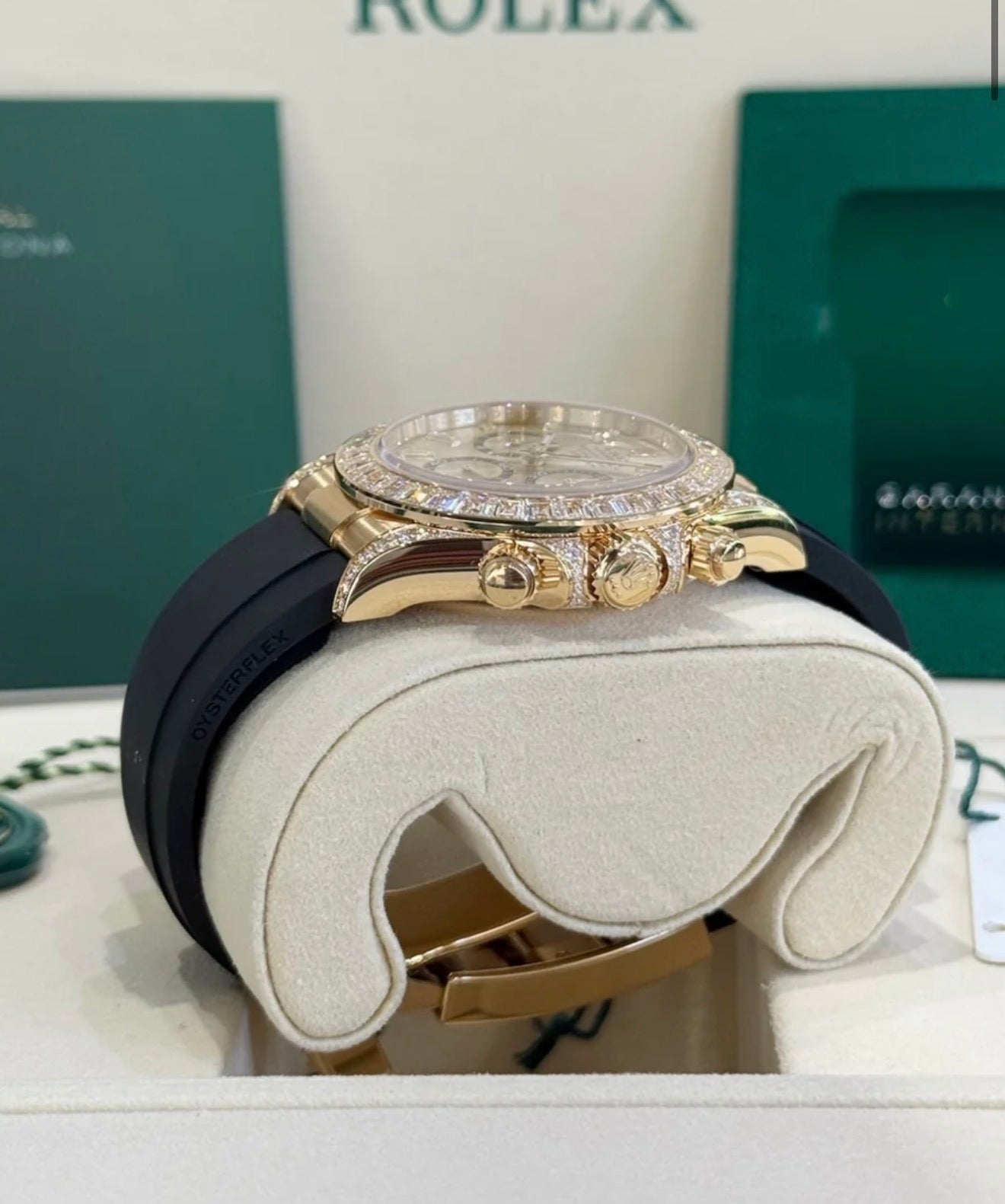 Rolex Cosmograph Daytona 126538TBR yellow gold golden diamond-set dial Oysterflex