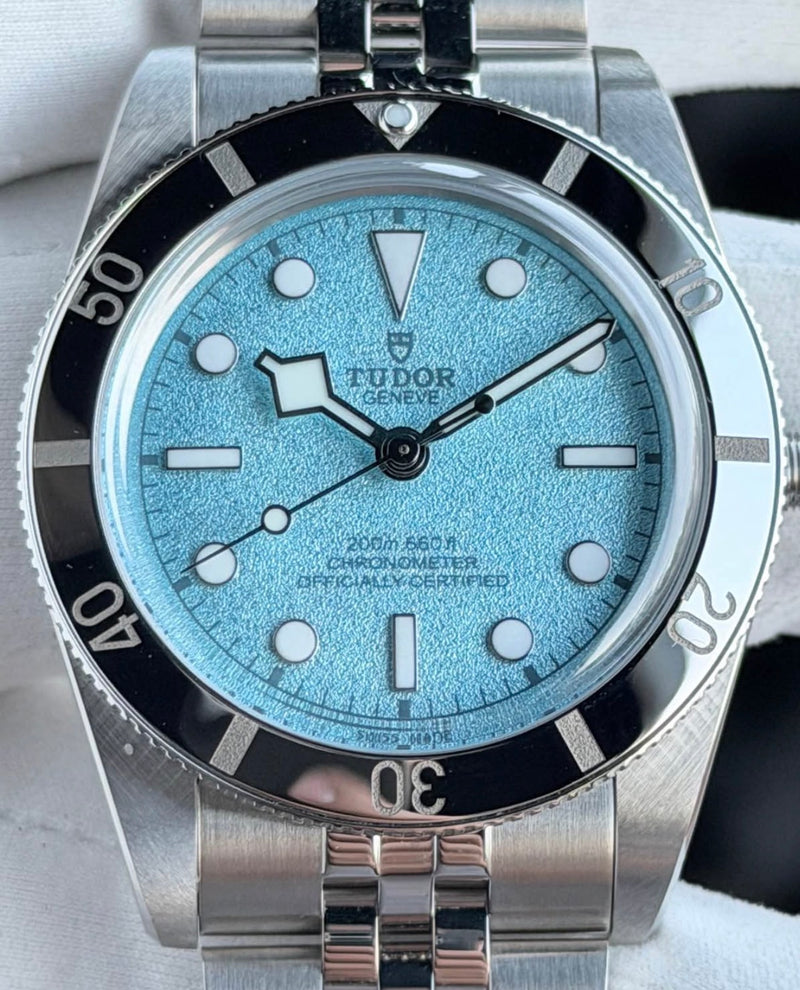 Tudor Black Bay 54 Lagoon Blue M79000-0001 blue textured dial front view