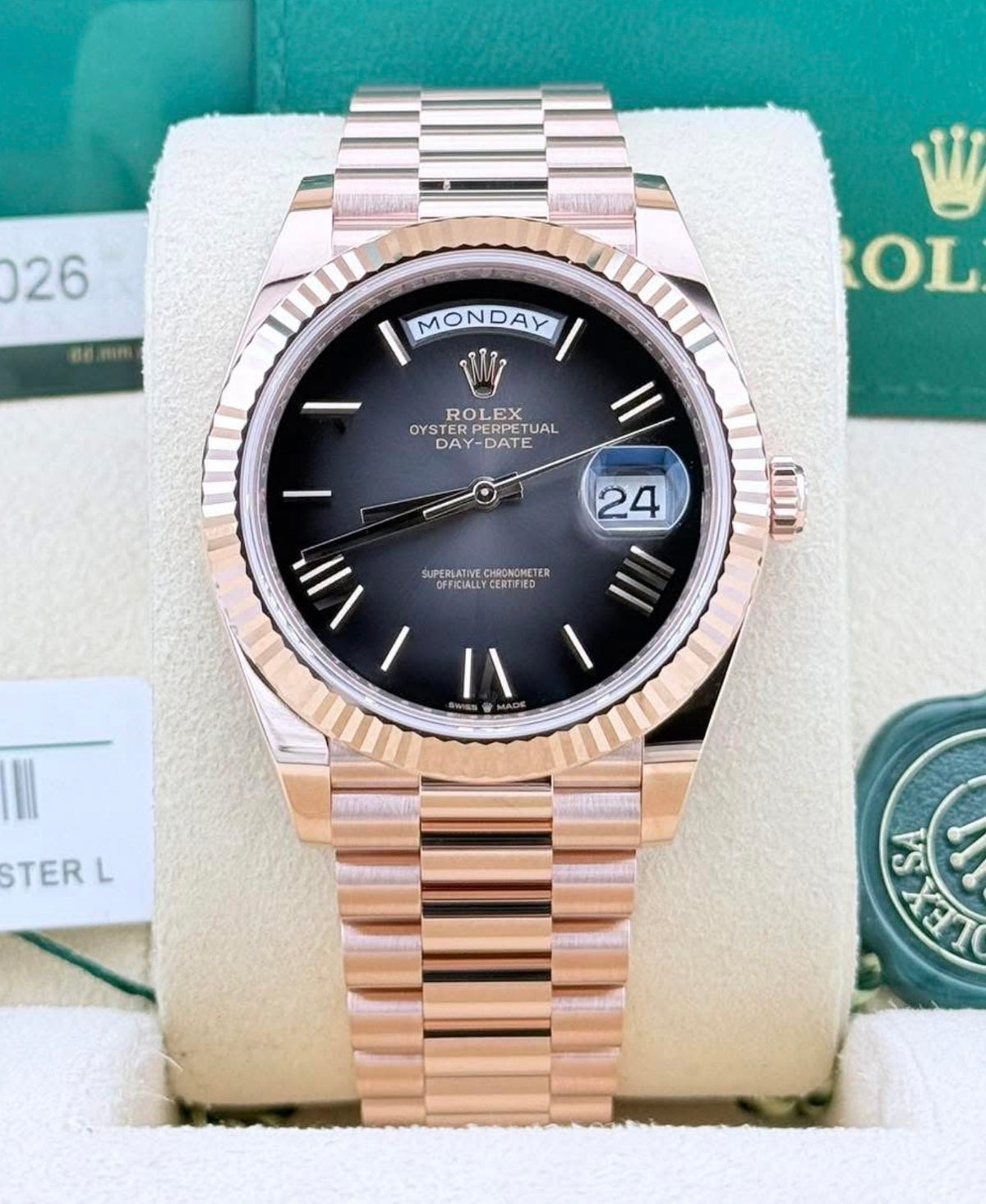 Rolex Day-Date 40 Slate Ombré Dial President Bracelet 228235