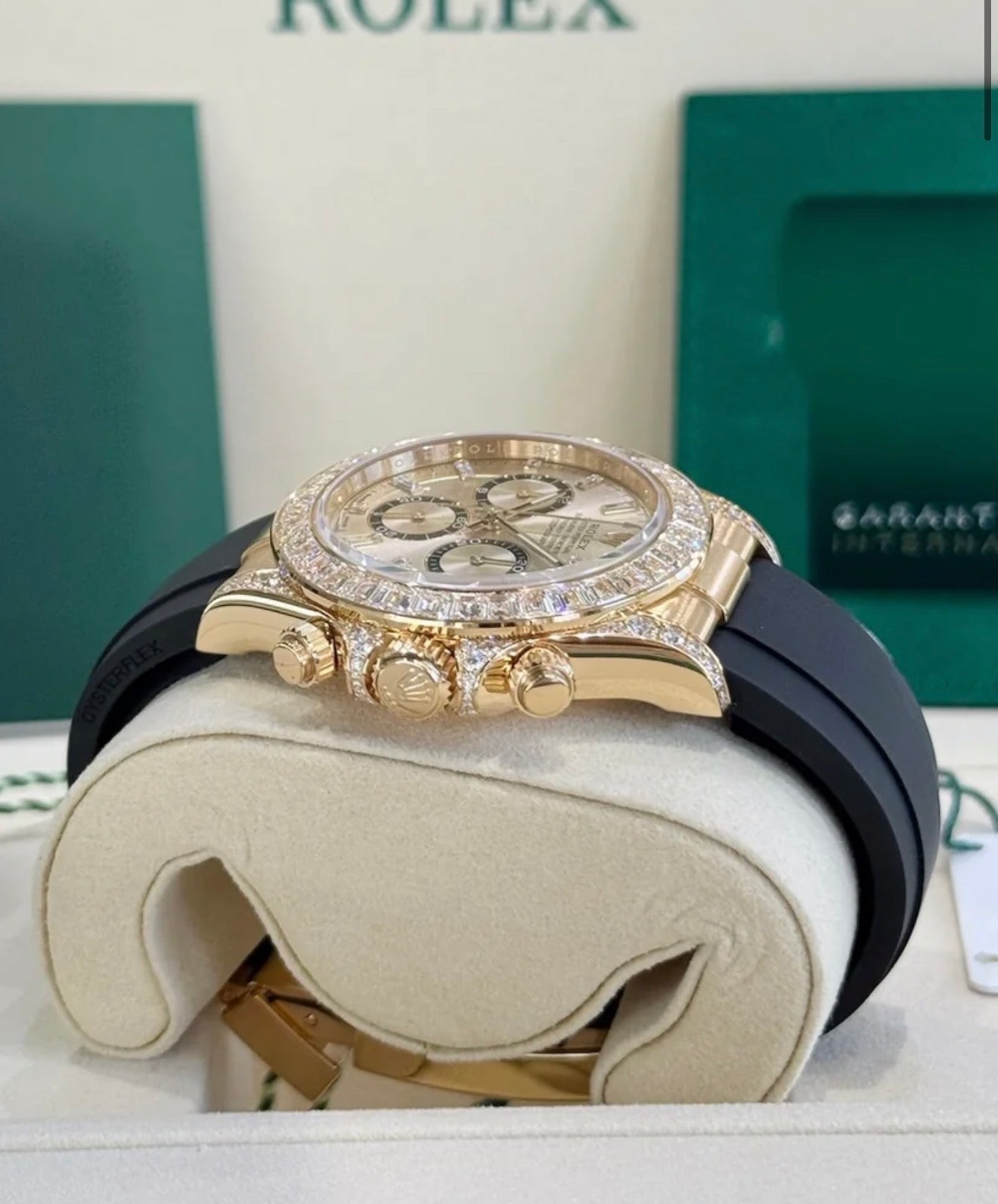 Rolex Cosmograph Daytona 126538TBR yellow gold golden diamond-set dial Oysterflex