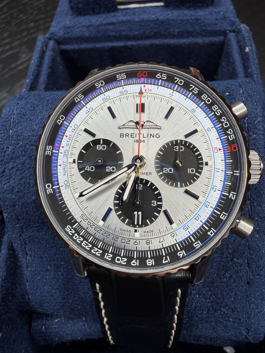 Breitling Navitimer B01 Chronograph 43 reference AB0138241G1A1 with Silver dial, Stainless steel case, bracelet, alternate product view 1