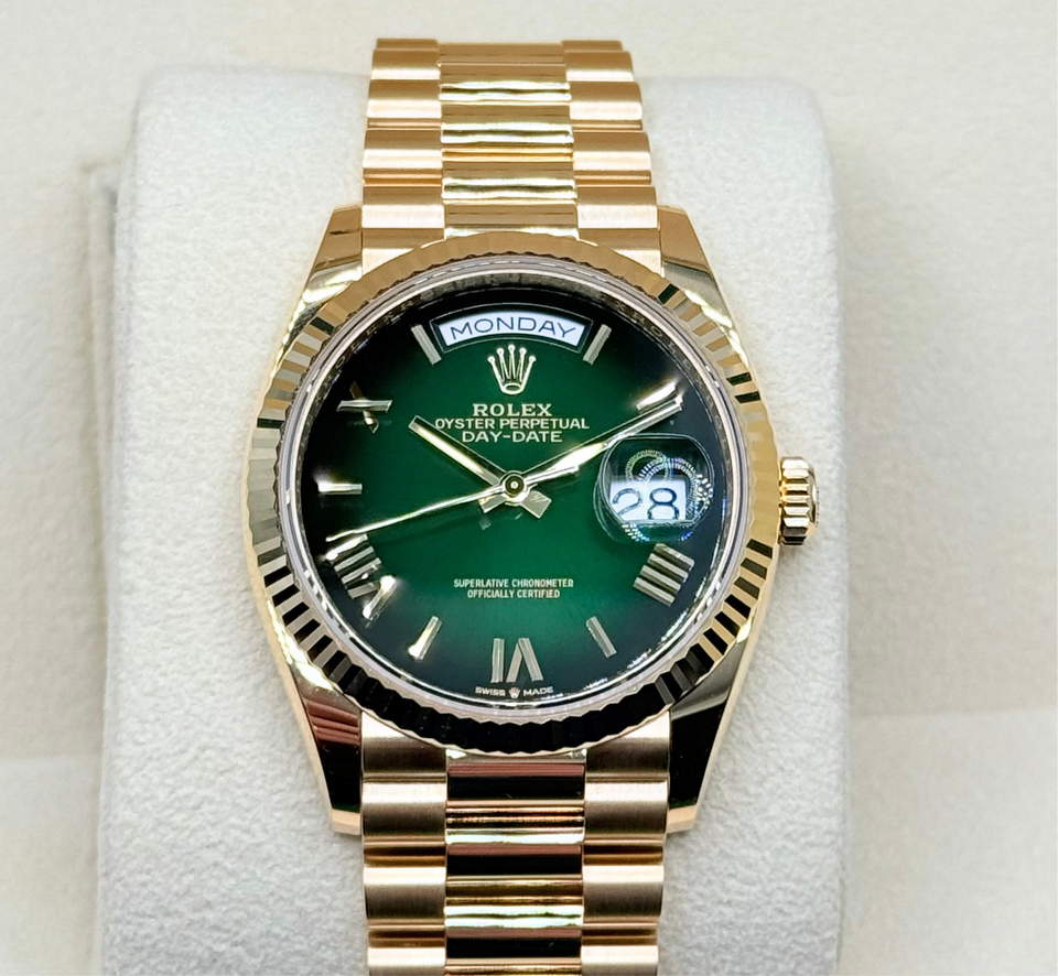 Rolex Day-Date 36 Green Roman Ombré Dial 128238